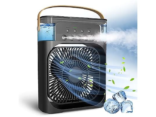 Ventilador Portátil Recargable con Luz LED Ambiental