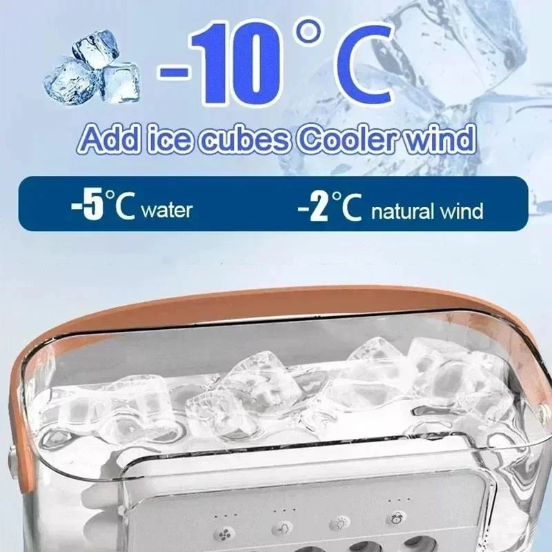 Ventilador Portátil Recargable con Luz LED Ambiental