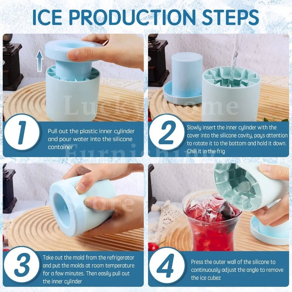 Molde de Hielo Redondo de Silicona - Hielera Práctica para Todos los Usos