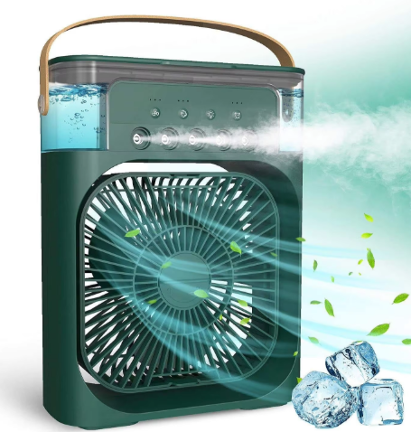 Ventilador Portátil Recargable con Luz LED Ambiental